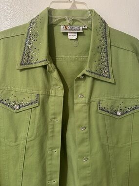 Christine Alexander Lime Green Rhinestone Western Jacket